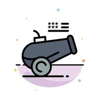 Big Gun Cannon Howitzer Mortar Abstract Flat Color Icon Template vector