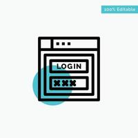 Internet Password Shield Web Security turquoise highlight circle point Vector icon