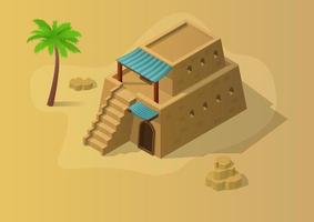 Isometric traditional arabic house vector