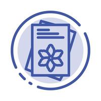 Seeds File Flower Spring Blue Dotted Line Line Icon vector