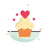 Cake Cupcake Muffins Baked Sweets Abstract Flat Color Icon Template vector