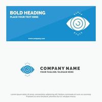 Eye Test Search Science SOlid Icon Website Banner and Business Logo Template vector