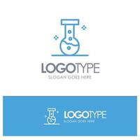 Chemical Lab Laboratory Blue Outline Logo Place for Tagline vector