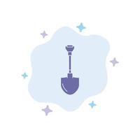 Showel Shovel Tool Repair Digging Blue Icon on Abstract Cloud Background vector