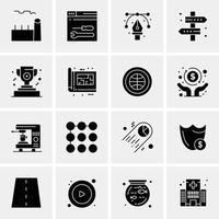 16 iconos de negocios universales vector ilustración de icono creativo para usar en proyectos relacionados con la web y dispositivos móviles