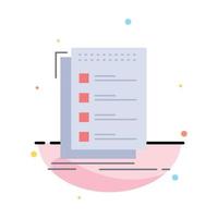 verifique la tarea de la lista de verificación para hacer el vector de icono de color plano