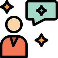 Man Chat Chatting Interface  Flat Color Icon Vector icon banner Template