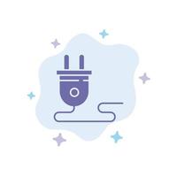 Electrical Energy Plug Power Supply  Blue Icon on Abstract Cloud Background vector