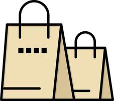 Bag Handbag Shopping Shop  Flat Color Icon Vector icon banner Template