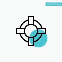 Help Lifesaver Support turquoise highlight circle point Vector icon