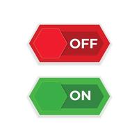 Off red and on green button switch hexagon design vector