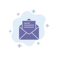 Email Mail Message Text Blue Icon on Abstract Cloud Background vector