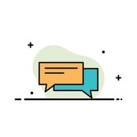 Chat Bubble Bubbles Communication Conversation Social Speech  Business Flat Line Filled Icon Vector