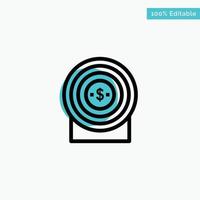 Target Money Achievement Target turquoise highlight circle point Vector icon