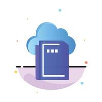 Cloud File Data Computing Abstract Flat Color Icon Template vector