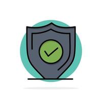 confirmar protección seguridad seguro círculo abstracto fondo color plano icono vector