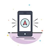 navigation app camping gps location Flat Color Icon Vector