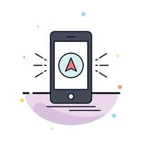 navigation app camping gps location Flat Color Icon Vector