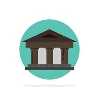 Bank Courthouse Finance Finance Building Abstract Circle Background Flat color Icon vector