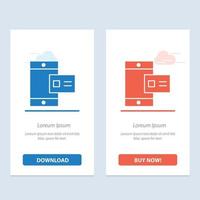 Mobile Online Chalk Profile  Blue and Red Download and Buy Now web Widget Card Template vector