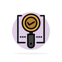 Explore Find Magnifier Ok Search Abstract Circle Background Flat color Icon vector