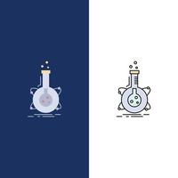 research laboratory flask tube development Flat Color Icon Vector