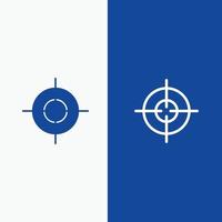 Target Aim Interface Line and Glyph Solid icon Blue banner Line and Glyph Solid icon Blue banner vector