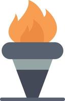juegos de llamas grecia con plantilla de banner de icono de vector de icono de color plano olímpico