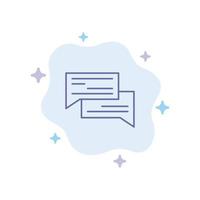 Chat Bubble Bubbles Communication Conversation Social Speech Blue Icon on Abstract Cloud Background vector