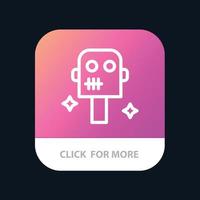 Space Suit Robot Mobile App Button Android and IOS Line Version vector