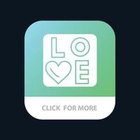 Sign Love Heart Wedding Mobile App Button Android and IOS Glyph Version vector