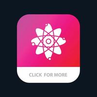 Atom Education Nuclear Mobile App Button Android and IOS Glyph Version vector