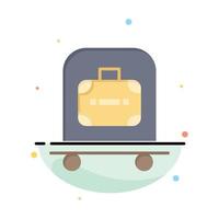 Hotel Luggage Trolley Bag Abstract Flat Color Icon Template vector