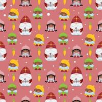 Simple hand-drawn colored vector seamless pattern. Celebration of St. Nicholas Day, Sinterklaas. For printing wrapping paper, gifts, textiles.