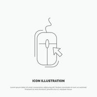 Mouse Click Internet Online Shopping Line Icon Vector