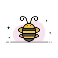 abeja insecto escarabajo error mariquita mariquita negocio línea plana icono lleno vector plantilla de banner