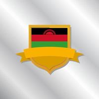 ilustración de la plantilla de la bandera de malawi vector