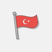 Illustration of Turkey flag Template vector