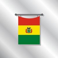 ilustración de la plantilla de la bandera de bolivia vector