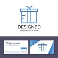 tarjeta de visita creativa y caja de plantilla de logotipo regalo logístico ilustración vectorial global vector