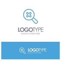 In Search Zoom Blue outLine Logo with place for tagline vector