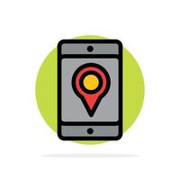 Mobile Cell Map Location Abstract Circle Background Flat color Icon vector