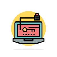 Access Computer Hardware Key Laptop Abstract Circle Background Flat color Icon vector