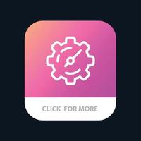 Gear Setting Timer Mobile App Button Android and IOS Line Version vector