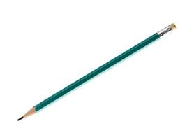 Green pencil on a white background photo