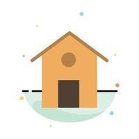 Home House Building Abstract Flat Color Icon Template vector