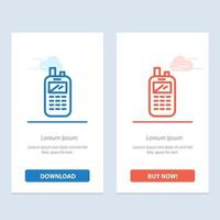 Phone Radio Receiver Wireless  Blue and Red Download and Buy Now web Widget Card Template vector