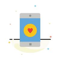 Application Mobile Mobile Application Like Heart Abstract Flat Color Icon Template vector
