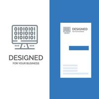 Web Computer Computing Server Grey Logo Design and Business Card Template vector