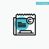 Copy Copyright Restriction Right File turquoise highlight circle point Vector icon